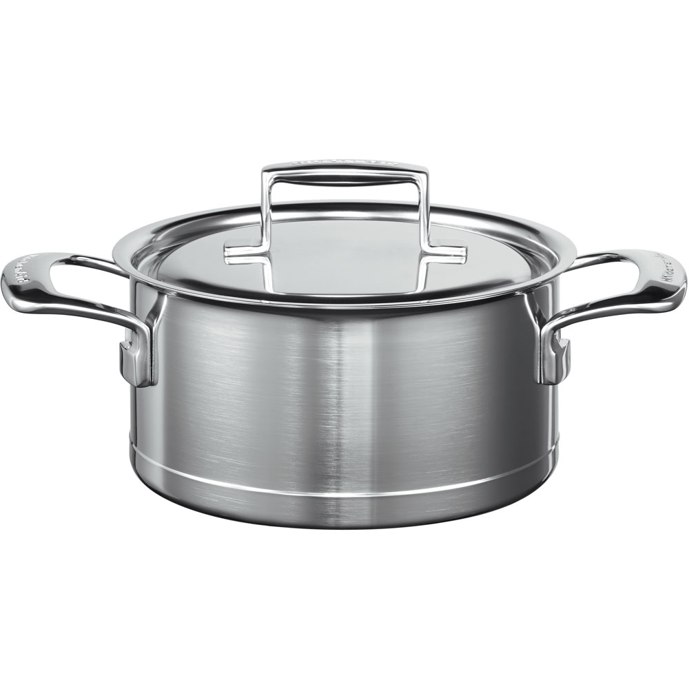 Кастрюли из нержавейки. Кастрюля kitchenaid kc2t60lcst 5,68 л. Кастрюля kitchenaid kcpi40crer 3,8 л. Кастрюля Tescoma President 780224 5,5 л. Кастрюля kitchenaid kc2t80scst 7,57 л.