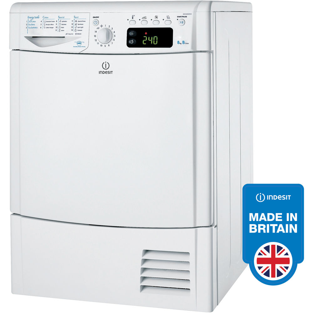 Condenser Tumble Dryer: Freestanding, 8kg - IDCE 8450 B H UK