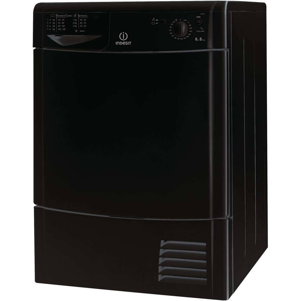 Indesit EcoTime IDC 8T3 B K (UK) Tumble Dryer In Black - IDC 8T3 B K UK