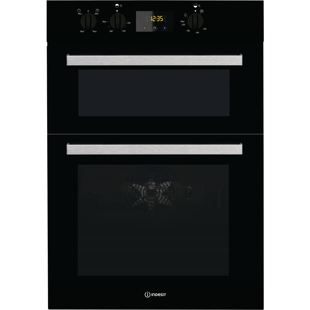 Indesit Aria IDD 6340 BL Electric Double Built-in Oven in Black