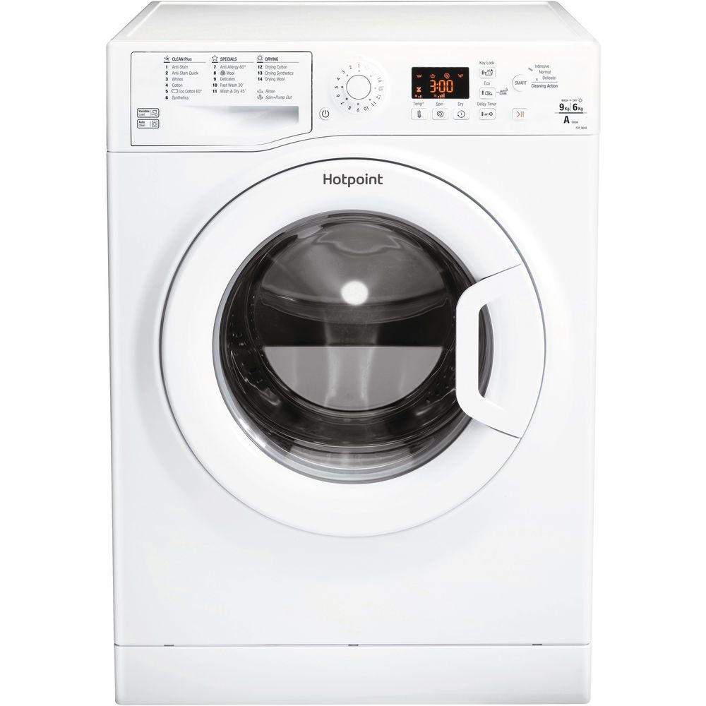 Hotpoint freestanding washer dryer: 9kg - FDF 9640 P UK | Hotpoint